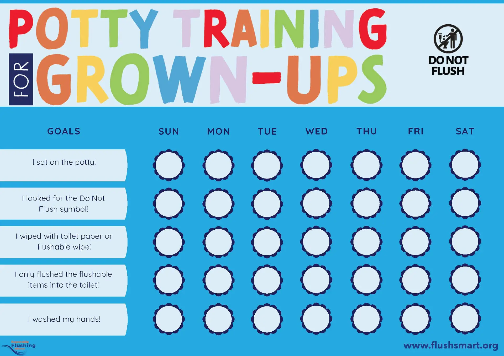 Potty Training for Grown-Ups Reward Chart